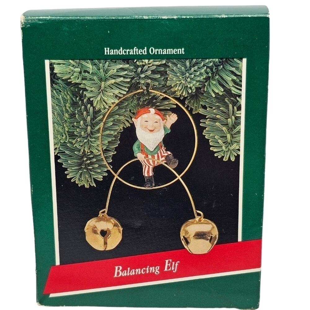 Hallmark Handcrafted Ornament, Balancing Elf 1989